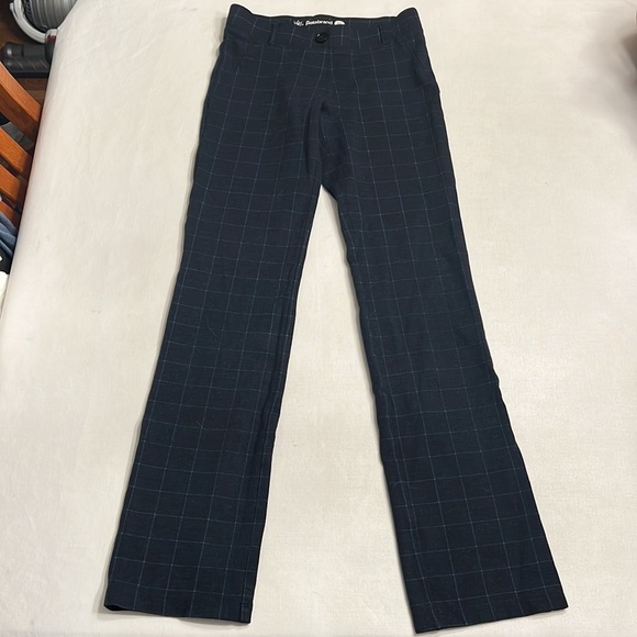 Betabrand plaid boot cut pull on yoga dress pants - Picture 2 of 5